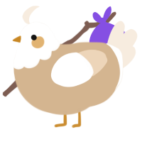 A beige and cream chicken with a head pattern