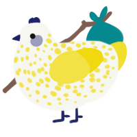 Snow Lemon, a white and yellow chicken with a speckle pattern
