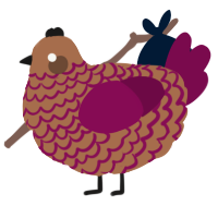 A brown and wine chicken with a lace pattern