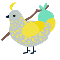 A silver and yellow chicken with a speckle pattern