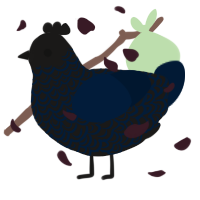 A sable and tumblr chicken with a double-lace pattern