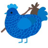 A ultramarine and sapphire chicken with a lace pattern