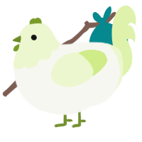 A white and apple chicken with a head pattern