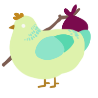 A apple and mint chicken with a neck-band pattern