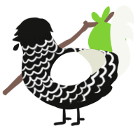 3OIF, a black and white chicken with a lace pattern
