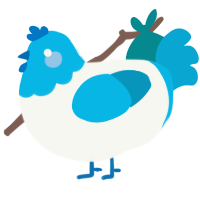 A white and cerulean chicken with a head pattern
