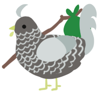 A grey and silver chicken with a lace pattern