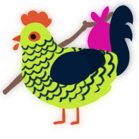 A lime and tumblr chicken with a lace pattern