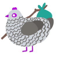 A mist and grey chicken with a lace pattern