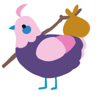 A overcast and pink chicken with a head pattern