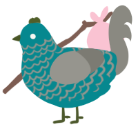 A teal and ash chicken with a lace pattern