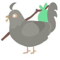 A ash chicken with a head pattern