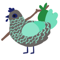 (unnamed), a grey and mint chicken with a lace pattern