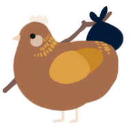 A brown and orange chicken with a neck-band pattern