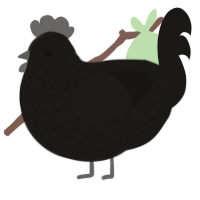 A sable chicken with a speckle pattern
