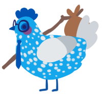 Dotty, a sky and mist chicken with a speckle pattern