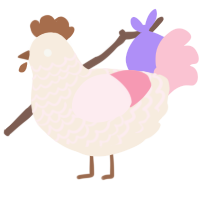 A cream and rose chicken with a lace pattern