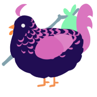 A apple and viridian chicken with a half-lace pattern