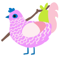A lavender and rose chicken with a lace pattern