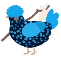 A tumblr and sky chicken with a speckle pattern