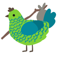 A grass and sea chicken with a lace pattern