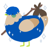 Booberry, a ultramarine and beige chicken with a head pattern
