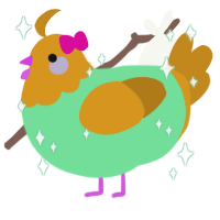 A spring and ochre chicken with a head pattern