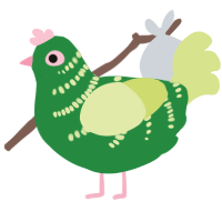 A viridian and lemon chicken with a half-bar pattern