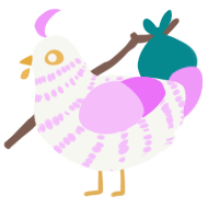 The Cleric, a white and lavender chicken with a bar pattern