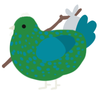 A viridian and sea chicken with a speckle pattern