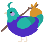 A indigo and turquoise chicken with a head pattern