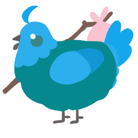 A teal and sky chicken with a head pattern