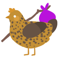 A gold and bark chicken with a speckle pattern