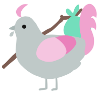 Blänq Canvãssé, a silver and pink chicken