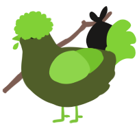A olive and grass chicken