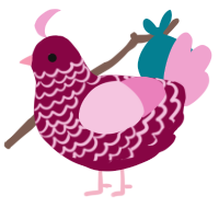 A maroon and pink chicken with a lace pattern