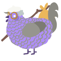 A lilac and ash chicken with a lace pattern