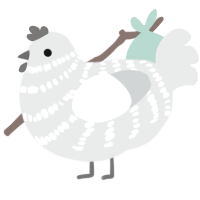 A silver chicken with a bar pattern
