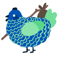 A ultramarine and spring chicken with a lace pattern