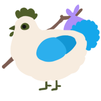 A cream and sky chicken