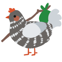 A grey and mist chicken with a bar pattern