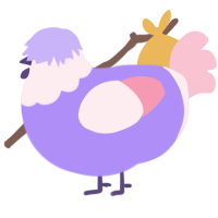 A lilac and rose chicken with a head pattern