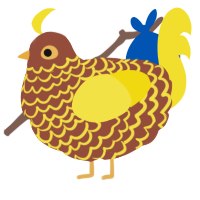 A russet and yellow chicken with a lace pattern