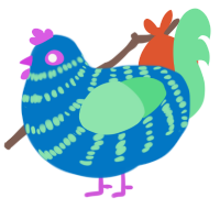Fluorite, a sapphire and spring chicken with a bar pattern