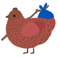 A russet and red chicken with a lace pattern