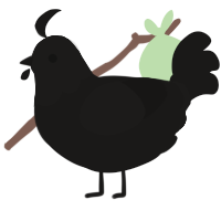 A sable chicken with a head pattern