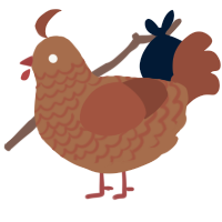 A brown and russet chicken with a lace pattern