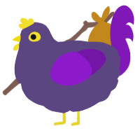 A overcast and violet chicken