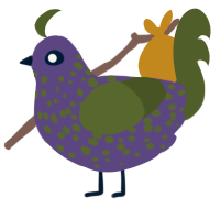 A overcast and olive chicken with a speckle pattern