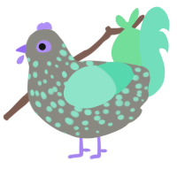 silver wind, a ash and mint chicken with a speckle pattern